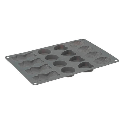 Silikon-Backformen Set 9 Stück Antihaftend Vielseitig Grau Für Kuchen