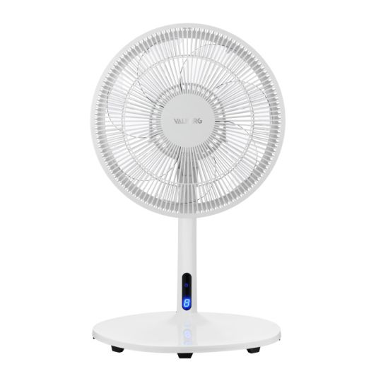 VALBERG 45W Standventilator – 3 Geschwindigkeiten, Leiser Betrieb, Weiß/Grau
