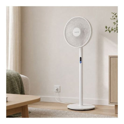 VALBERG Ventilador de Pie 45W 3 Velocidades Silencioso Blanco Gris
