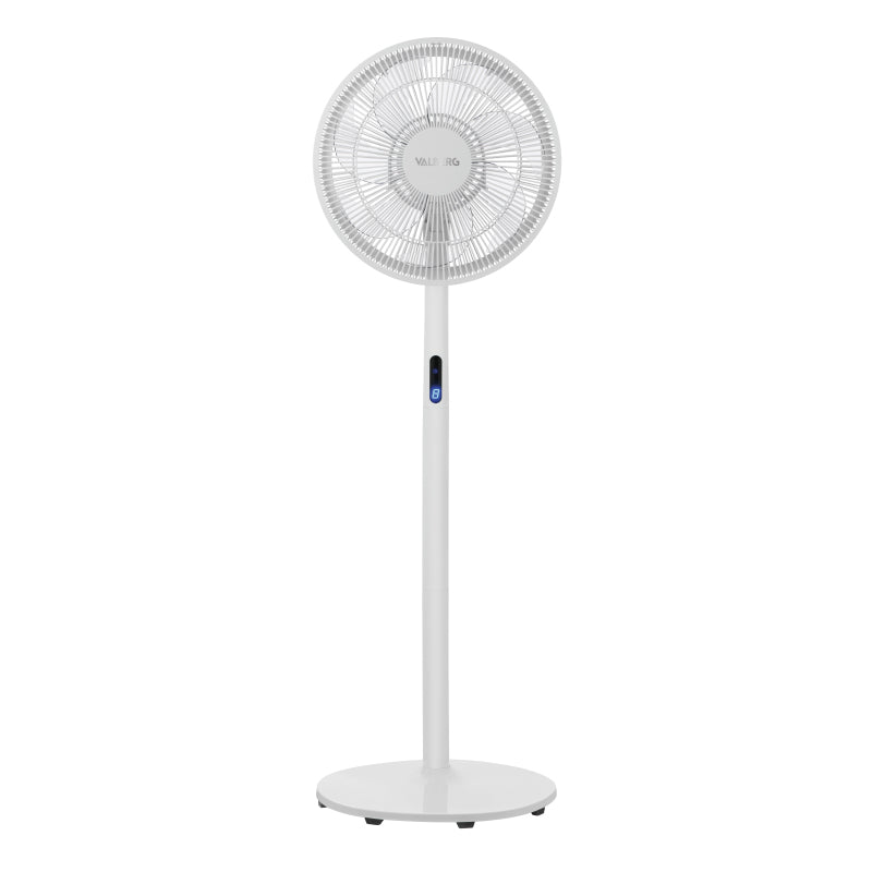 VALBERG 45W Standventilator – 3 Geschwindigkeiten, Leiser Betrieb, Weiß/Grau