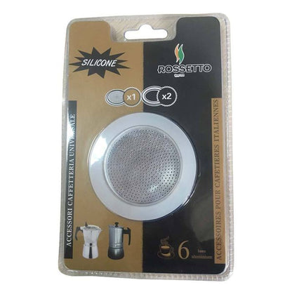 Pack 2 Juntas + Filterfür 6‑Tassen Italienische Kaffeemaschine – REGAL'FRANCE