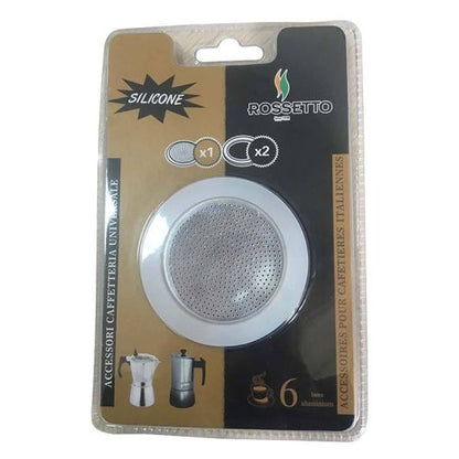 REGAL'FRANCE Pack 2 Juntas y Filtro Cafetera Italiana 6 Tazas