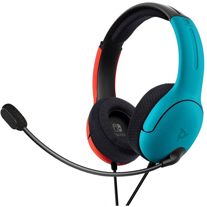PDP LVL40 Auriculares Gaming Azul Rojo con Micrófono Flip‑to‑Mute