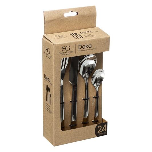 Edelstahl Besteck Set 24 Teile Klassisches Design Für Küche