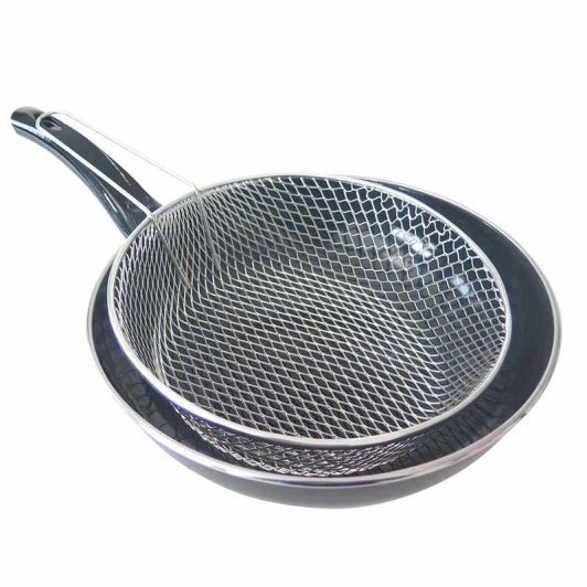 Sartén 26 cm Negro Acero Esmaltado Para Todo Tipo de Placas
