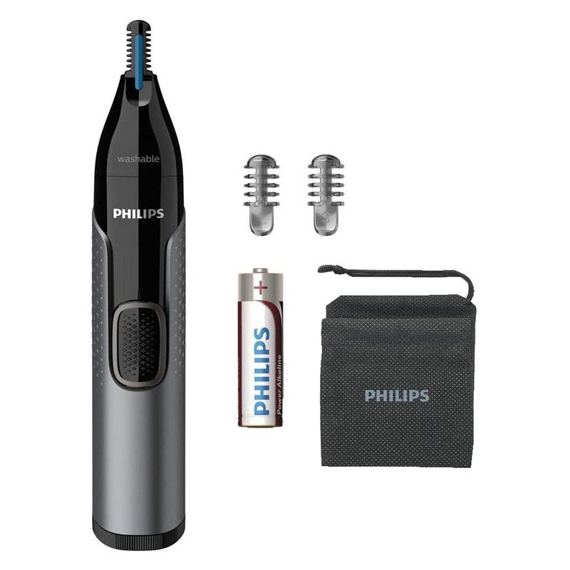 Philips NT3650/16 Nasen- und Ohrenhaarschneider mit 2 Aufsätzen Doppelklinge