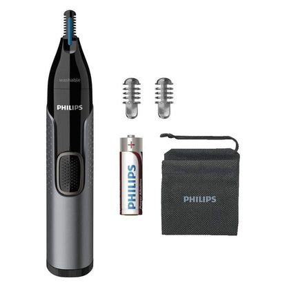 Philips NT3650/16 Nasen- und Ohrenhaarschneider mit 2 Aufsätzen Doppelklinge