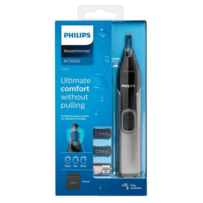 Philips NT3650/16 Nasen- und Ohrenhaarschneider mit 2 Aufsätzen Doppelklinge