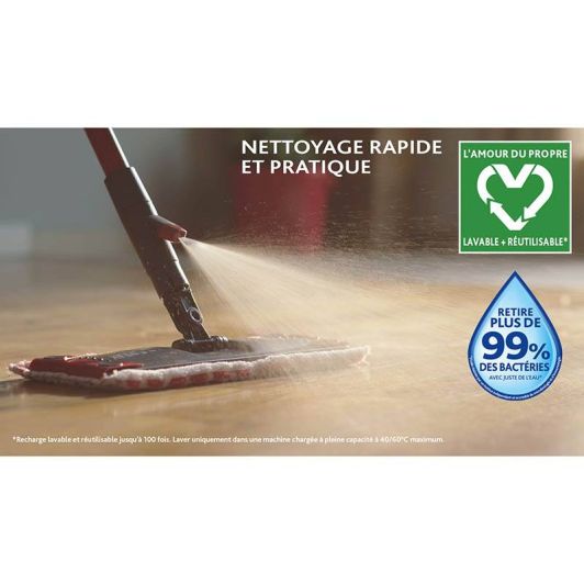 VILEDA Sprühmopp 1‑2 Rot Integrierter Wassertank