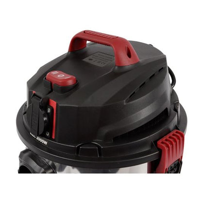 VALBERG WORX-01 Aspiradora Cenizas y Líquidos 30L Inox 16kPa Rojo
