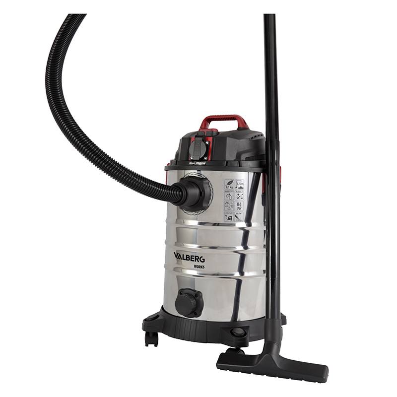 VALBERG Worx-01 1200W 30L Aschesauger und Flüssigkeitssauger Edelstahl 16 kPa
