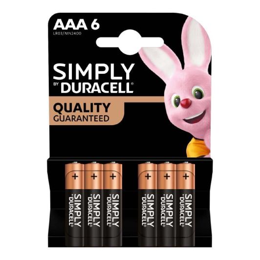 DURACELL Simply AAA-LR03 Batteriepacks 6 Stück Nicht wiederaufladbar 1,5V