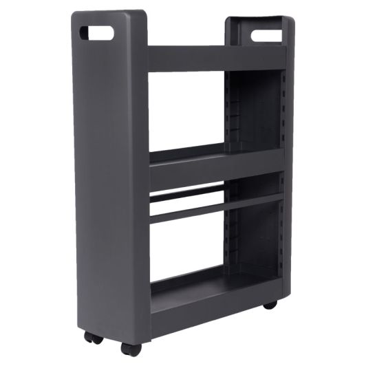 Aufbewahrungskarrett mit Rollen, 3‑stufig, Anthrazitgrau, für Zuhause