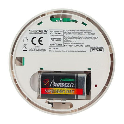 SEDEA Autonomes Pack 2 Fotoelektrische Rauchmelder für Zuhause