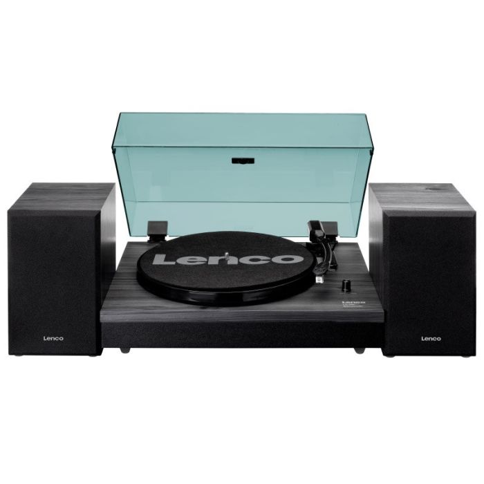 LENCOLS300 BK Turntable mit externen Lautsprechern, Audio‑Technica Tonabnehmer