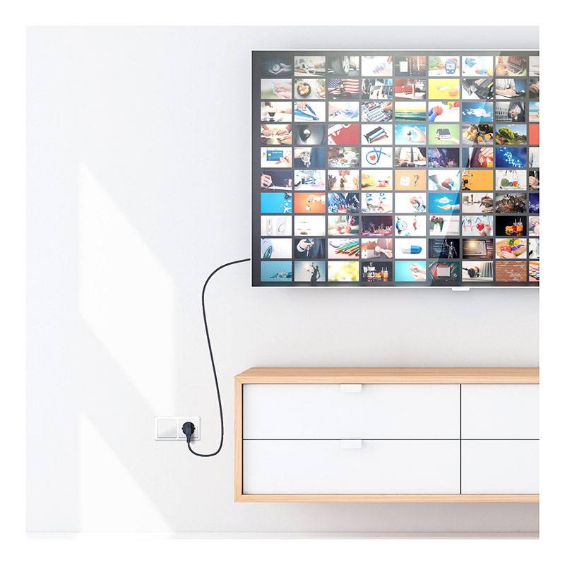 EDENWOOD Netzteilkabel 1,8 m für PC, schwarz