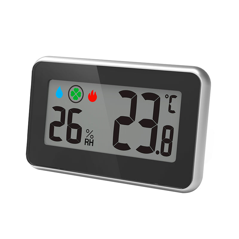 HIGH ONE E0217 Thermometer mit Innen‑Temperatur, Feuchtigkeitsanzeige und Clip