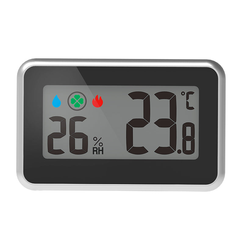 HIGH ONE E0217 Thermometer mit Innen‑Temperatur, Feuchtigkeitsanzeige und Clip