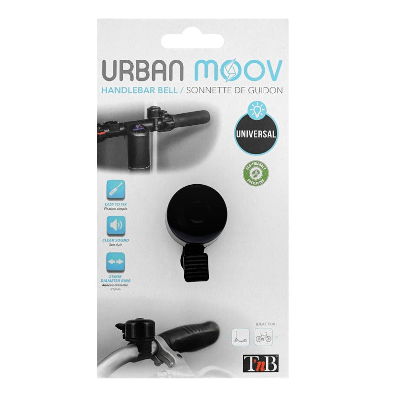 T’NB Timbre Universal para Bicicleta y Scooter Eléctrico Negro