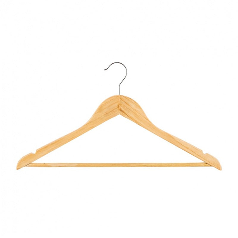 Pack 4 Wooden Hangers Natural Finish Set for Closet