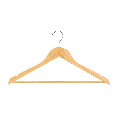 Pack 4 Wooden Hangers Natural Finish Set for Closet