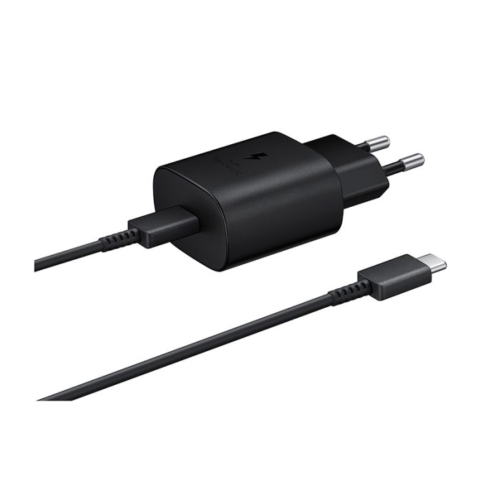 Samsung Cargador 25W Rápido con Cable USB‑C Negro