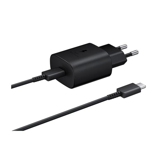 Samsung Cargador 25W Rápido con Cable USB‑C Negro