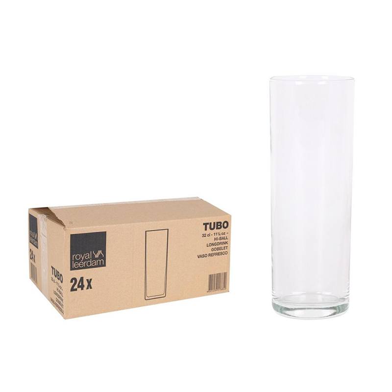 LEERDAM Transparentes Hochwertiges Tuben-Glas 32 cl für Küche Küchenutensil