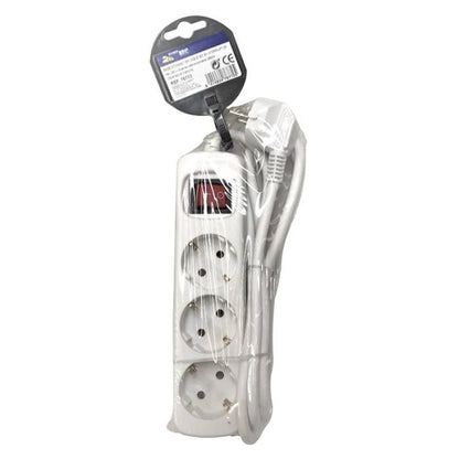 EUROBRIC Base Múltiple 3 Tomas con Interruptor Blanco 16A 1,5m