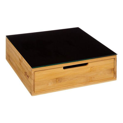 Cajonera de Almacenamiento Bambú Negro para Cápsulas de Café