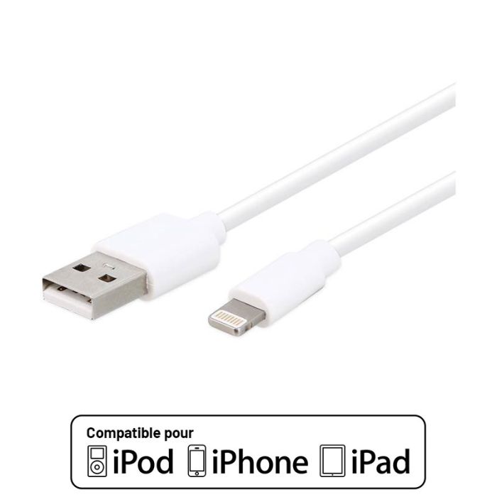 EDENWOOD Lightning Kabel 2,5 m Weiß MFI PVC für iPhone
