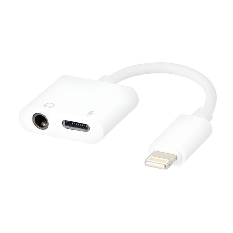 EDENWOOD Lightning-zu-Klinken-Adapter Weiß Kompakt für iPhone