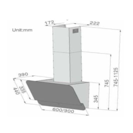 VALBERG FIH 60 EGK 756C Campana Extractora Inclinada A++ Negro
