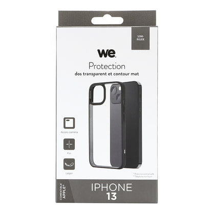WE Carcasa iPhone 13 Transparente con Borde Negro