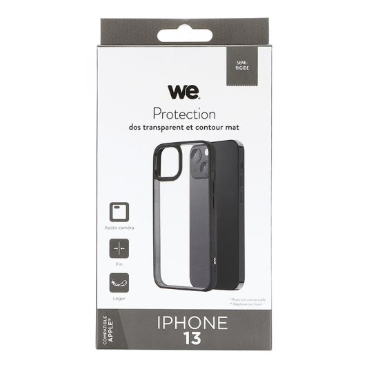 WE Carcasa iPhone 13 Transparente con Borde Negro