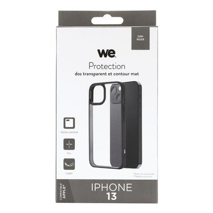 WE Carcasa iPhone 13 Transparente con Borde Negro
