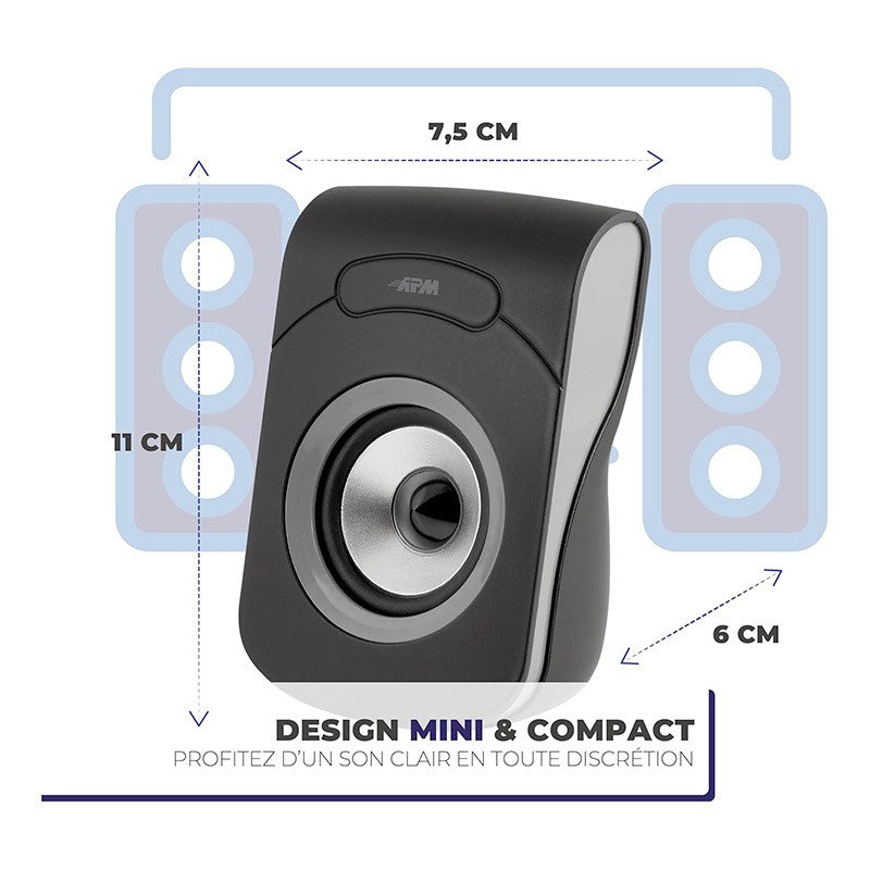 APM Altavoz USB 2.0 con Cable Gris 6W