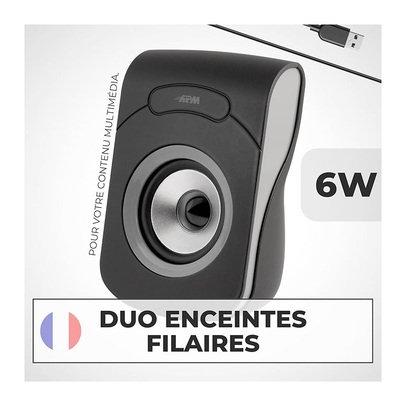 APM Altavoz USB 2.0 con Cable Gris 6W