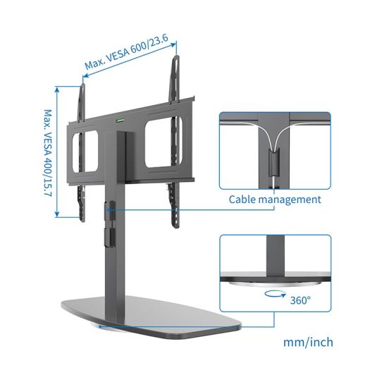 EDENWOOD TV Stand Universal MDF Schwarz 32‑65 Zoll