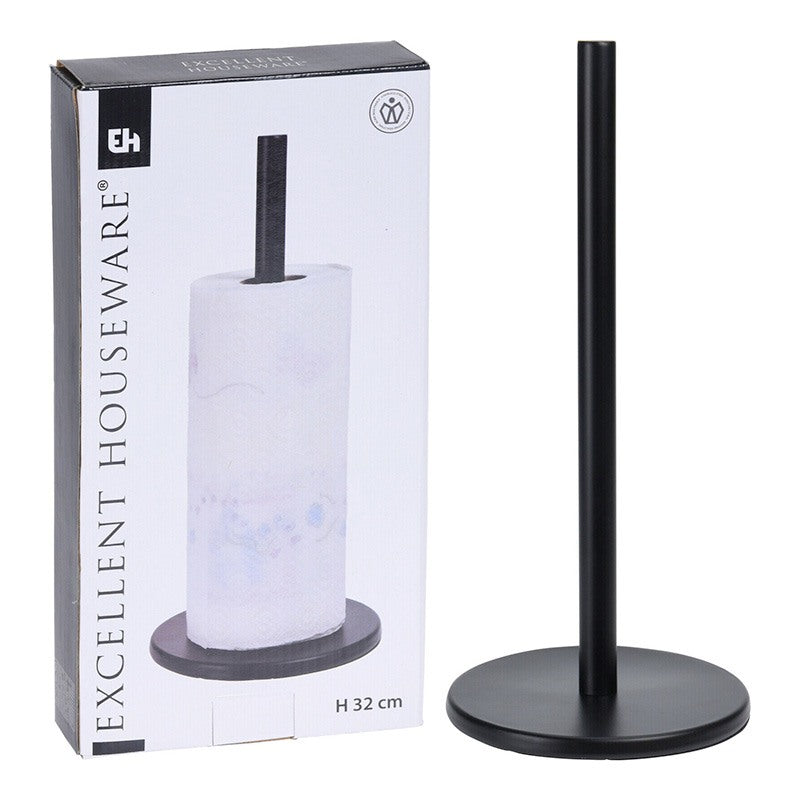 Koopman International Portarrollos de Cocina Negro Acero