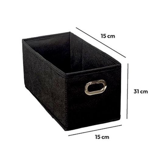 Caja de Almacenamiento Plegable Negra 15x31cm