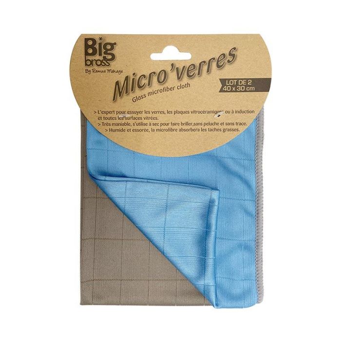 Remue Menage Paños de Microfibra Para Vidrio 2 Unidades