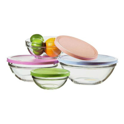 Glasbehälter 4er Set Transparent mit Deckel Verschiedene Größen
