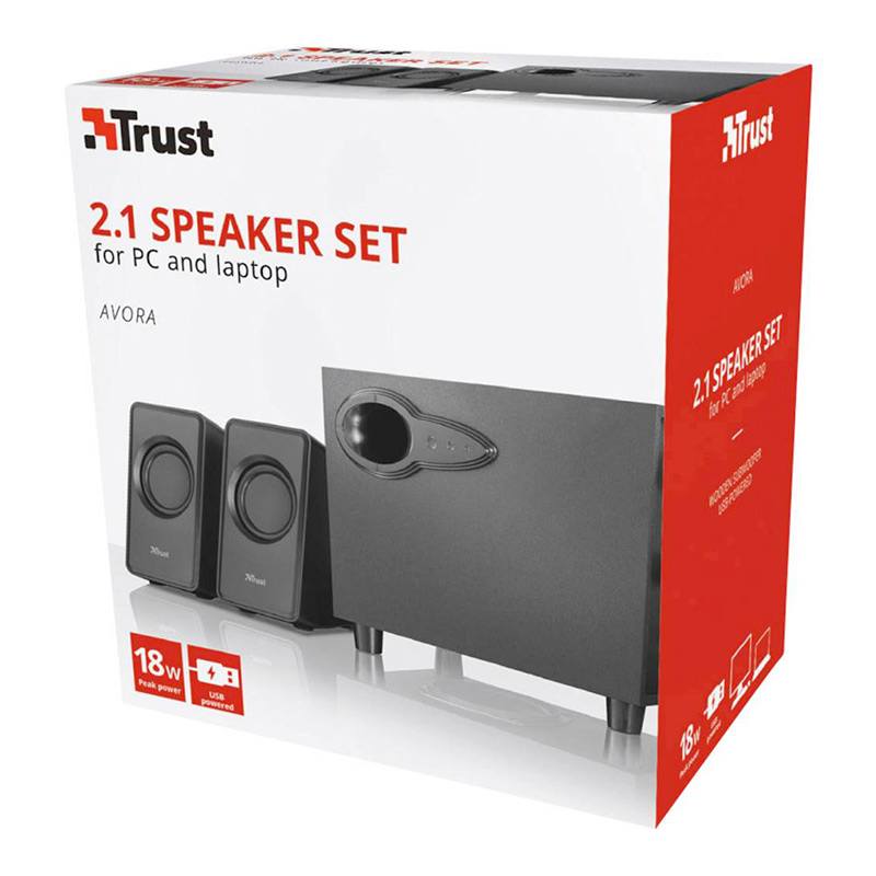 Trust Avora 2.1 Altavoces con Subwoofer Negro