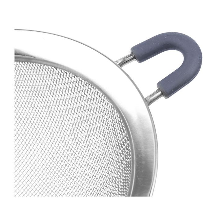 Colador 20cm Edelstahl Sieb mit Silikongriff, spülmaschinenfest, leicht