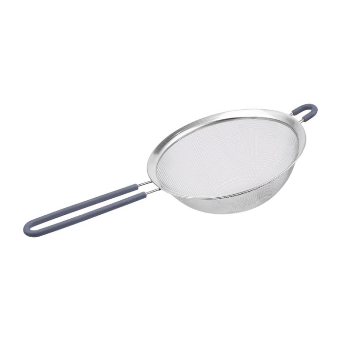 Colador 20cm Edelstahl Sieb mit Silikongriff, spülmaschinenfest, leicht