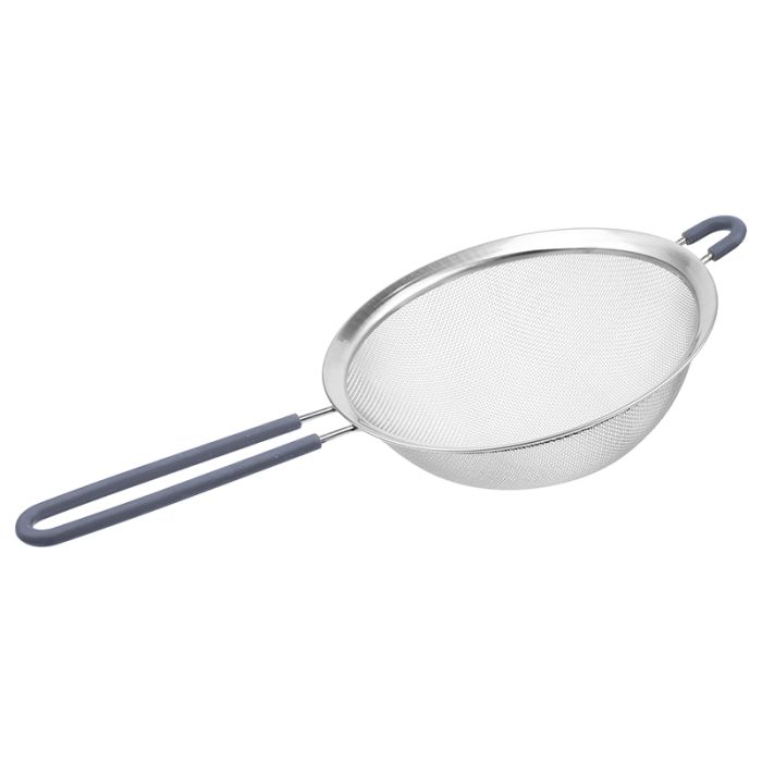 Colador 20cm Edelstahl Sieb mit Silikongriff, spülmaschinenfest, leicht