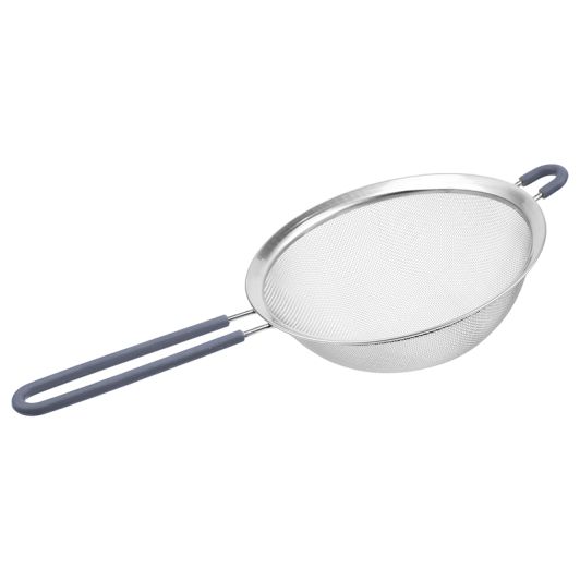 Colador 20cm Acero Inoxidable con Mango de Silicona