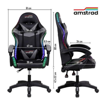 AMSTRAD 900 Silla Gaming LED Tiger Negra