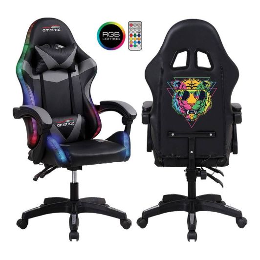AMSTRAD 900 Silla Gaming LED Tiger Negra